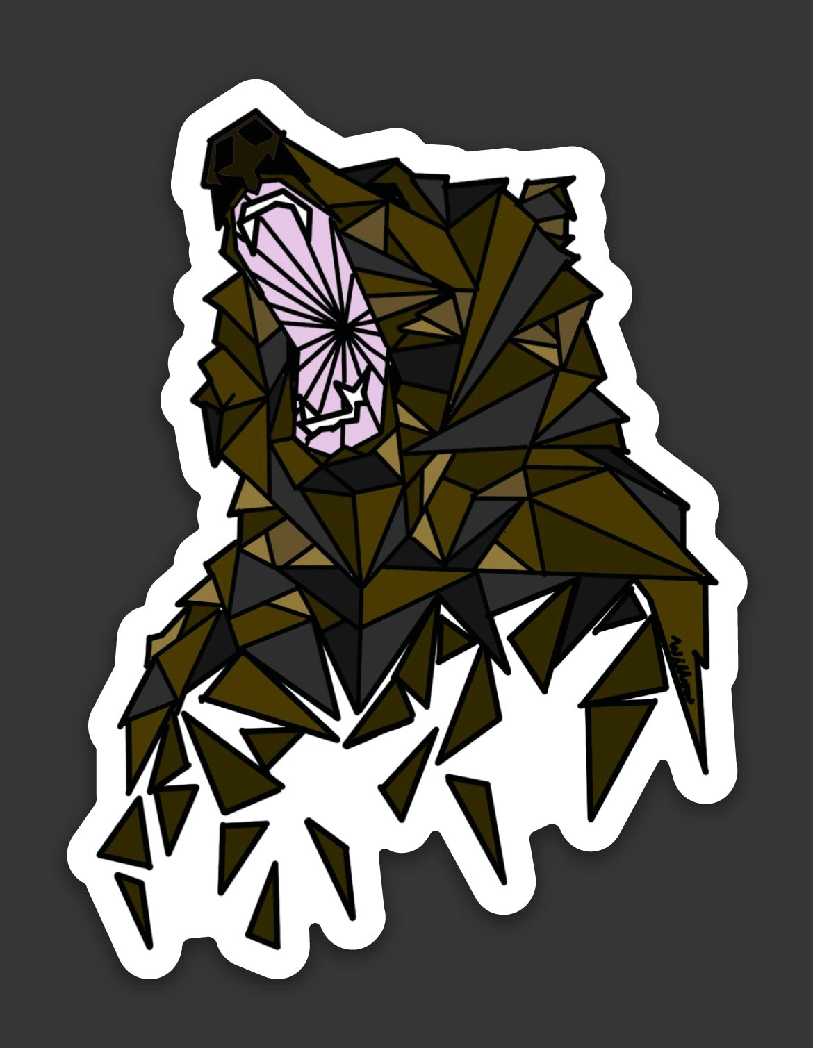 Geometric Bear Sticker